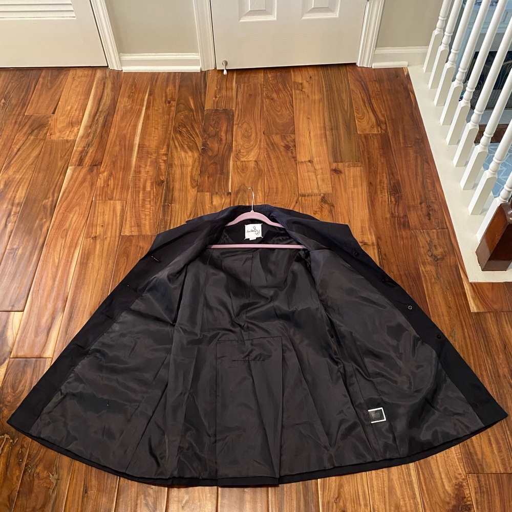 Sam Edelman Raincoat Trench Coat S Navy - Picture 7 of 10